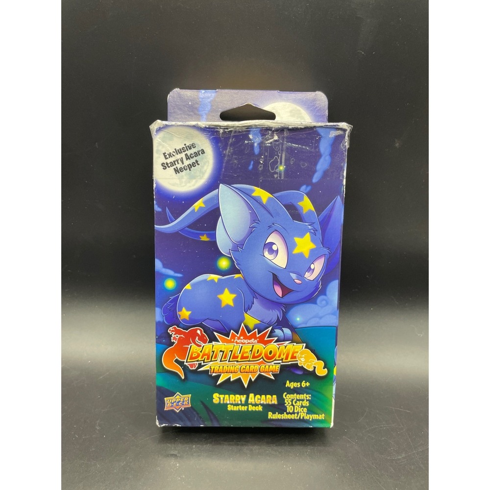 Neopets Battledome TCG Starry Acara Starter Deck Upper Deck 55 Cards 10 Dice